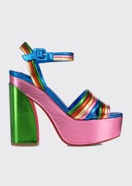 Christian Louboutin Manola Disco Red Sole Metallic Platform Sandals - at Bergdorf Goodman