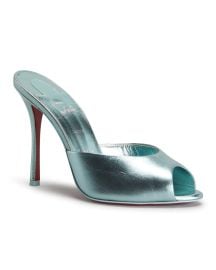 Christian Louboutin Me Dolly Metallic Red Sole Slide Sandals at Neiman Marcus