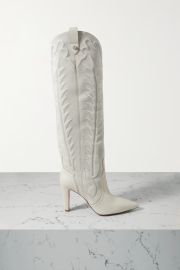 Christian Louboutin Santia Botta 85 embroidered suede and leather knee boots at Net a Porter