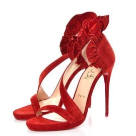 Christian Louboutin Shoes Christian Louboutin Nib Colankle Open Toe Stiletto Ruffle Sandals Pumps 395 Poshmark at Poshmark