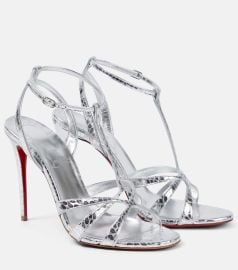 Christian Louboutin Tangueva Metallic Leather Sandals at Mytheresa