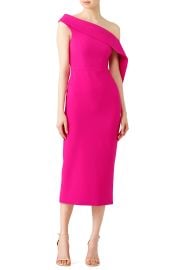 Christian Siriano Fuchsia Drape Dress at Rent The Runway