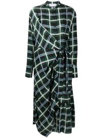 Christian Wijnants Plaid Check Wrap Silk Dress - at Farfetch