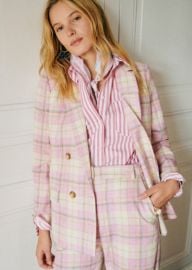 Christie Jacket - Pink Check Print - Szane at Sezane