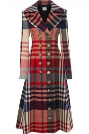 Christina double-breasted checked wool and cashmere-blend coat at The Outnet