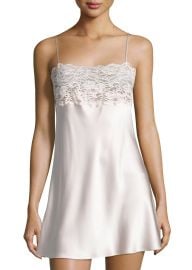 Christine Lingerie Bijoux Lace-Band Silk Chemise at Bergdorf Goodman