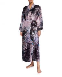 Christine LingerieMystique Floral-Print Silk Robe at Neiman Marcus