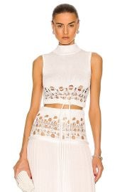 Christopher Esber Crochet Sleeveless Knit Crop Top in Natural FWRD at Forward