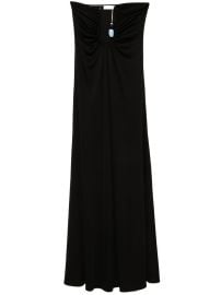 Christopher Esber Helix Crystal Ribbed Strapless Dress Black at Farfetch