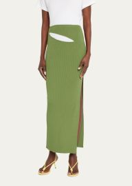 Christopher Esber Hip Slash Pencil Ribbed Skirt - at Bergdorf Goodman