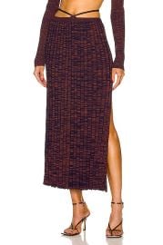 Christopher Esber Pleated Knit Tie Skirt in Navy Maroon Marle FWRD at Forward