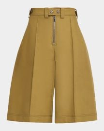 Christopher John Rogers Cotton Twill Wide Leg Culottes at Neiman Marcus
