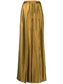 Christopher John Rogers Embroidered Satin wide-leg Trousers - at Farfetch