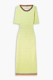 Christopher John Rogers Open back striped jacquard knit midi dress at The Outnet