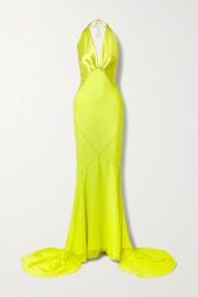 Christopher John Rogers Paneled Satin And Georgette Halterneck Gown at Net a Porter