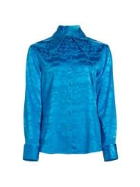 Christopher John Rogers Satin Jacquard Shirt In Splash at Saks Off 5th