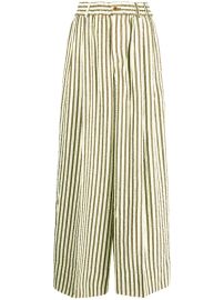 Christopher John Rogers Seersucker stripe-print Trousers - at Farfetch