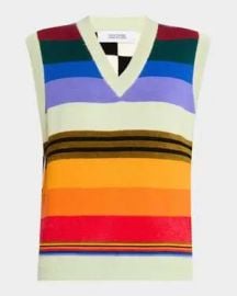 Christopher John Rogers Striped Knit Vest at Net a Porter