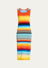 Christopher John Rogers Striped Scoop Neck Midi Tank Dress at Bergdorf Goodman