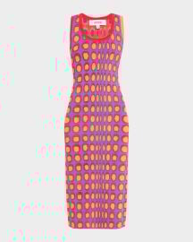 Christopher John Rogers Wiggle Dot Jacquard Midi Tank Dress at Neiman Marcus