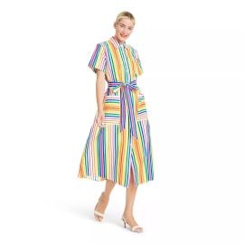 Christopher John Rogers x Target Striped Short Sleeve Shirtdress at Target