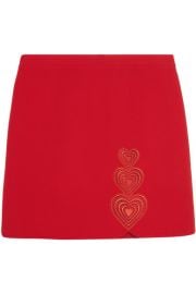 Christopher Kane - Love Heart embroidered cutout crepe mini skirt at Net A Porter