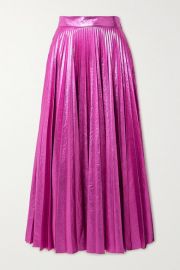 Christopher Kane - Pleated crinkled-lam   maxi skirt at Net A Porter