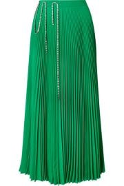 Christopher Kane - Squiggle crystal-embellished pleated crepe de chine midi skirt at Net A Porter