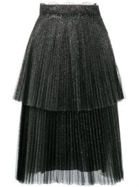 Christopher Kane Glitter Tulle Tiered Pleated Skirt - Farfetch at Farfetch