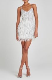 Christy Sequin & Feather Cocktail Minidress at Nordstrom