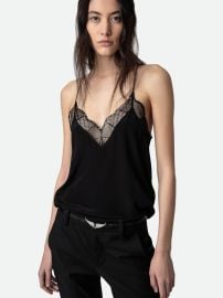 Christy Silk Camisole - Black ZadigampVoltaire at Zadig & Voltaire