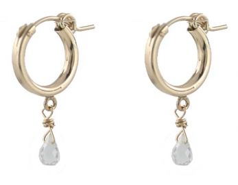 Chubby Hoop Earrings with Gems at Peggy Li