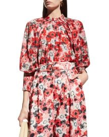 Chufy Bianca Floral Silk Blouse at Neiman Marcus