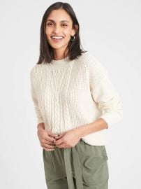 Chunky Cable Crew-Neck Sweater at Banana Republic