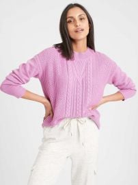 Chunky Cable Crew-neck Sweater by Banana Republic at Banana Republic