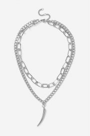 Chunky horn multi row necklace at Topshop