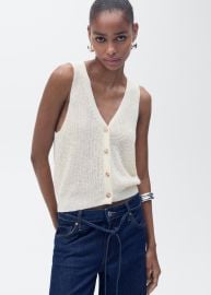 Chunky-knit vest with buttons - Women MANGO USA at Mango