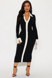 Ciao Bella Sweater Midi Dress - Blackcombo Fashion Nova at Fashion Nova