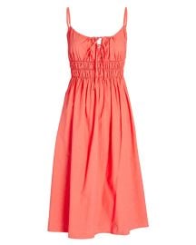 Ciao Lucia Gabriela Smocked Cotton Poplin Midi Dress at Intermix