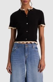 Ciara Crochet Trim Wool Blend Cardigan at Nordstrom