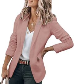 Cicy Bell Womens Casual Blazers Open Front Long Sleeve Work Office Jackets Blazer at Womens Clothing store at Amazon