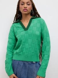 Cider Collar Long Sleeve Knitted Sweater at Cider