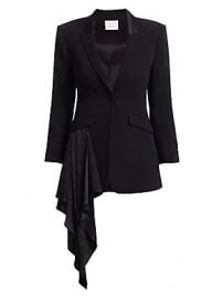 Cinq    Sept - Ally Satin Ruffle Blazer at Saks Fifth Avenue