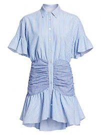 Cinq    Sept - Asher Striped Ruched Shirtdress at Saks Fifth Avenue