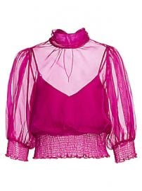 Cinq    Sept - Cleo Silk Organza Blouse at Saks Fifth Avenue