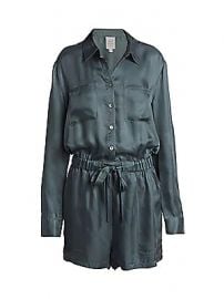 Cinq    Sept - Giles Long-Sleeve Drawstring Romper at Saks Fifth Avenue