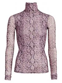 Cinq    Sept - Snake Print Turtleneck Top at Saks Fifth Avenue