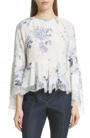 Cinq    Sept Avalon Peplum Hem Silk Top at Nordstrom