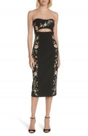 Cinq    Sept Clemence Embroidered Strapless Dress   Nordstrom at Nordstrom