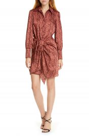 Cinq    Sept Gaby Python Print Long Sleeve Shirtdress   Nordstrom at Nordstrom